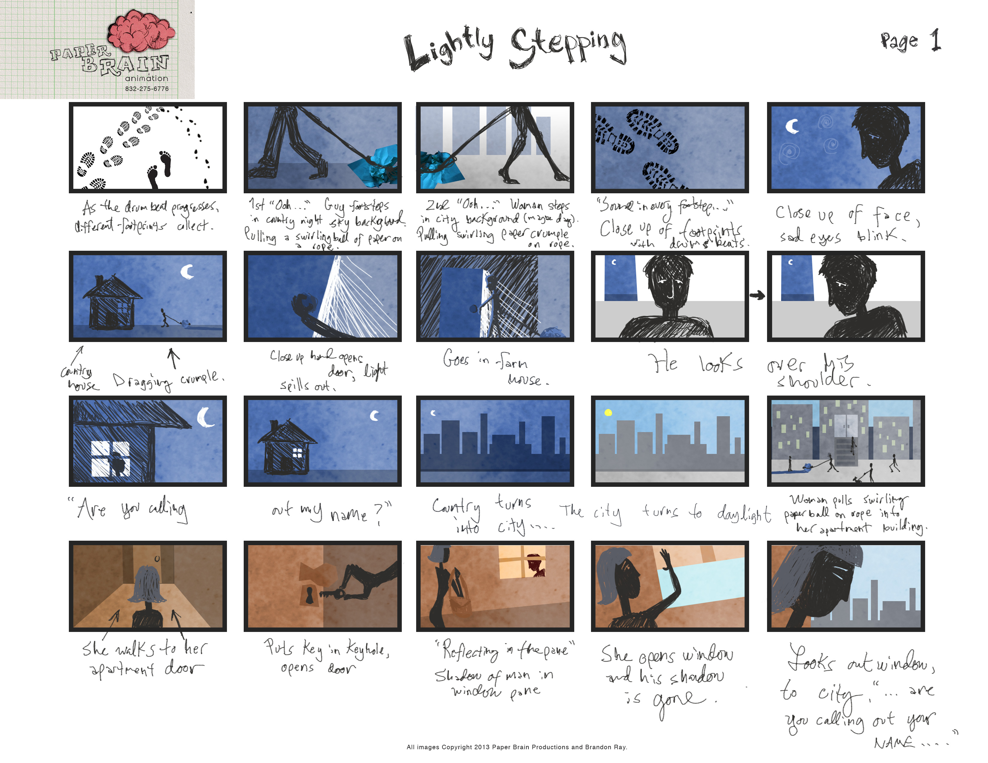 Storyboards – “Lightly Stepping” by Nate Henry | Animations by Brandon Ray